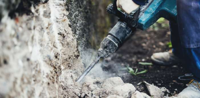 Person Jack hammering